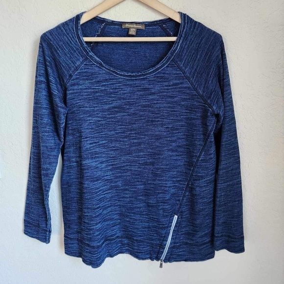 Tommy Bahama Tops - Tommy Bahama Indigo Blue Cotton Jersey Blouse Size Medium